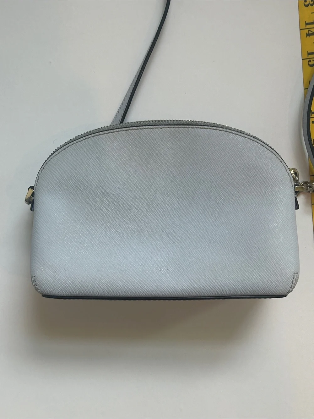 kate spade Blue/grey Leather Dome Crossbody with Gold Chain
